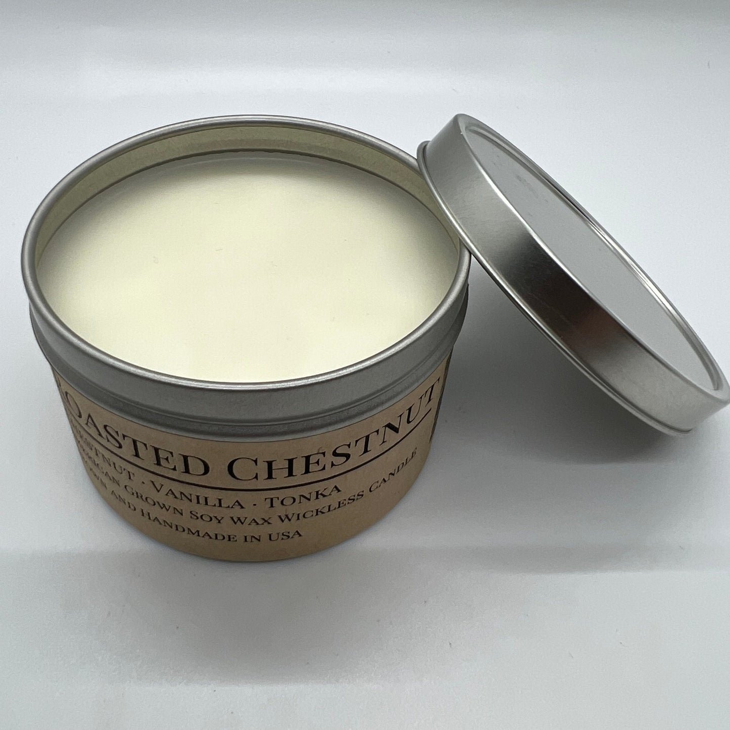 Roasted Chestnut Soy Wickless Candle Melt | 8 oz Travel Tin