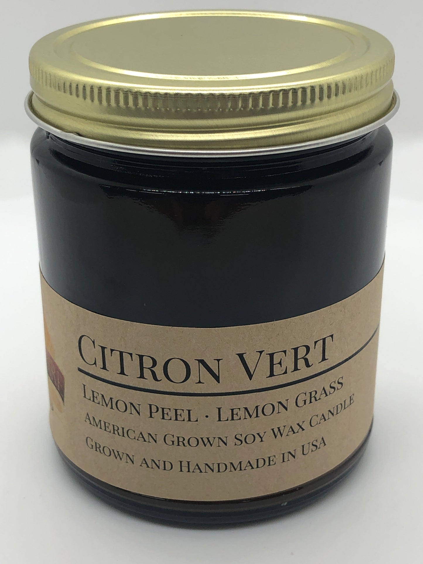 Citron Vert Soy Candle | 9 oz Amber Apothecary Jar