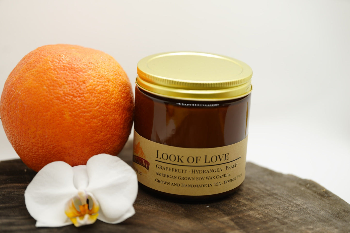 Look of Love Soy Candle | 16 oz Double Wick Amber Apothecary Jar