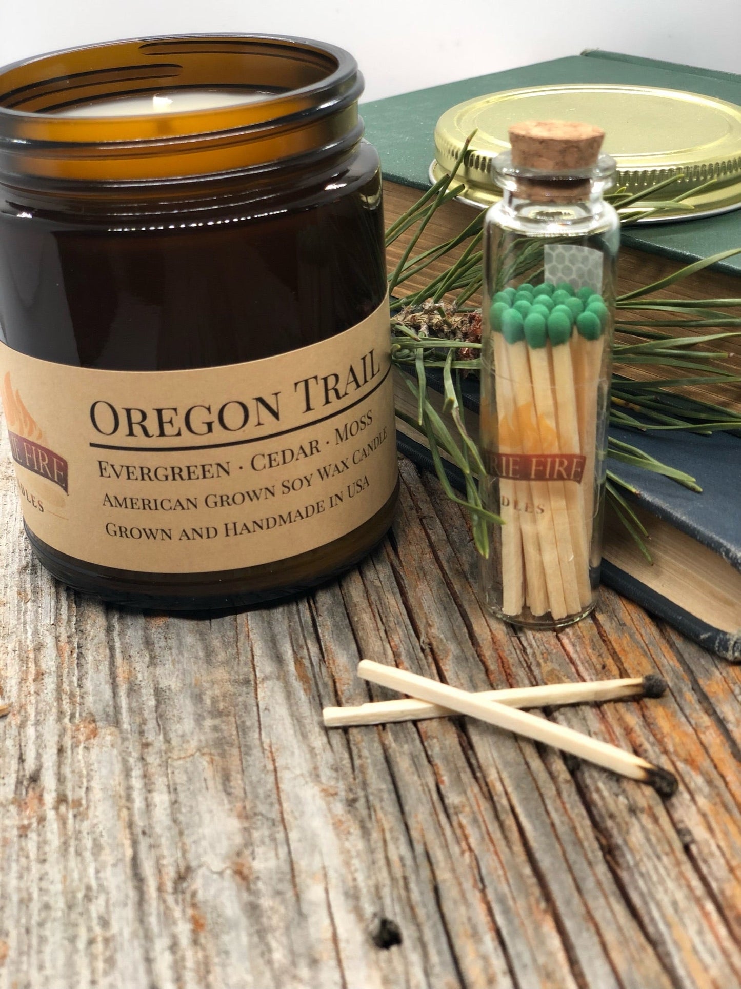 Oregon Trail Soy Candle | 9 oz Amber Apothecary Jar