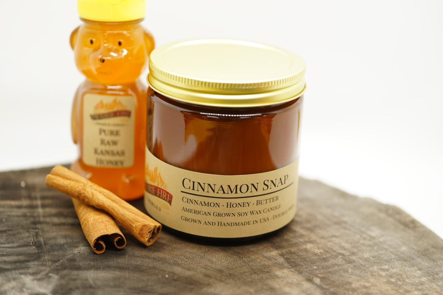 Cinnamon Snap Soy Candle | 16 oz Double Wick Amber Apothecary Jar