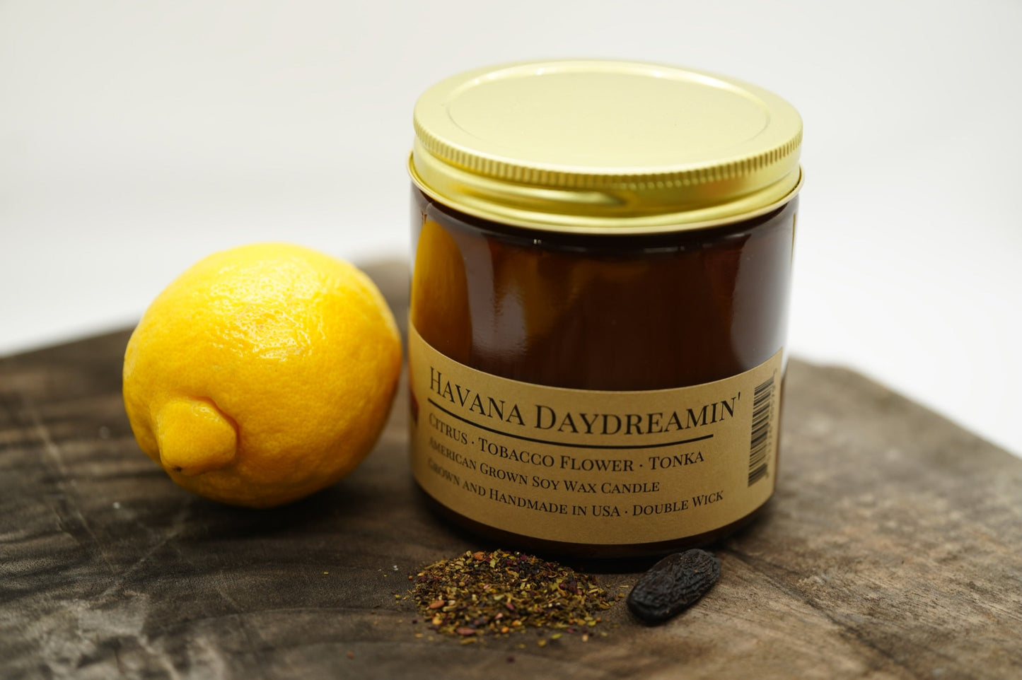 Havana Daydreamin' Soy Candle | 16 oz Double Wick Amber Apothecary Jar