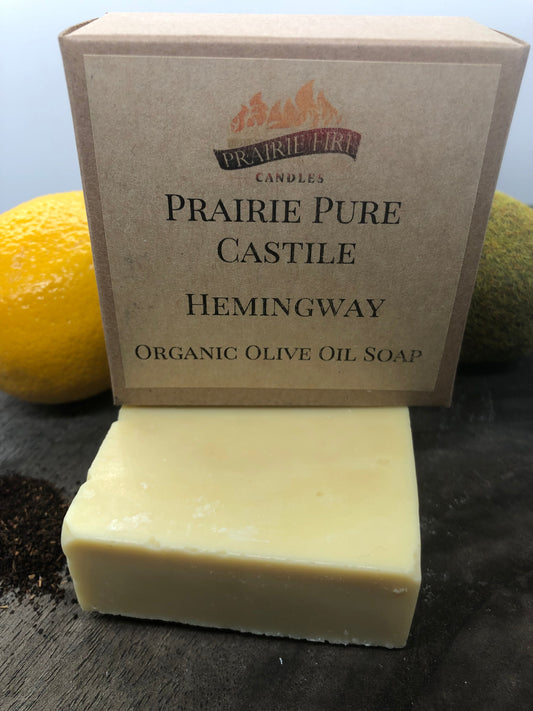 Hemingway Real Castile Organic Olive Oil Soap for Sensitive Skin - Dye Free - 100% Certified Organic Extra Virgin Olive Oil