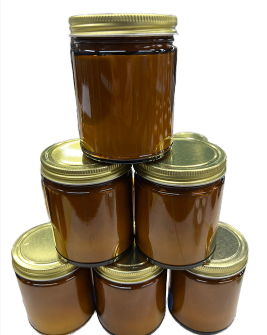 Label Ready (RTL) White Label Double Wick Candles - Blank Candle - 16 oz Double Wick Amber Apothecary Jar