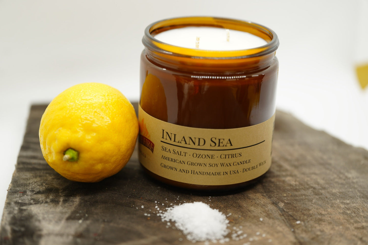 Inland Sea Soy Candle | 16 oz Double Wick Amber Apothecary Jar
