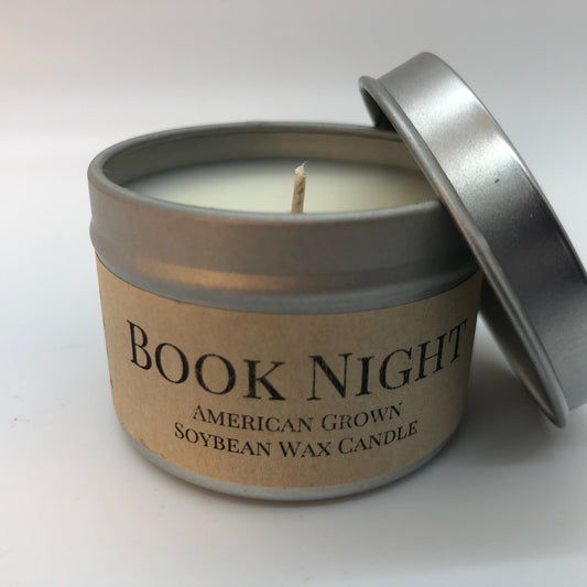 Book Night Soy Candle | 2 oz Travel Tin