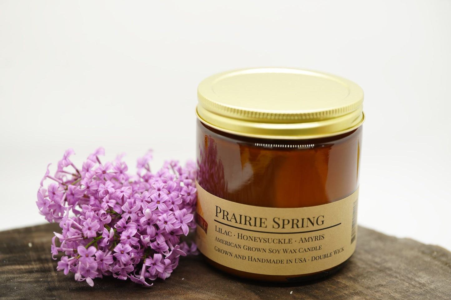 Prairie Spring Soy Candle | 16 oz Double Wick Amber Apothecary Jar