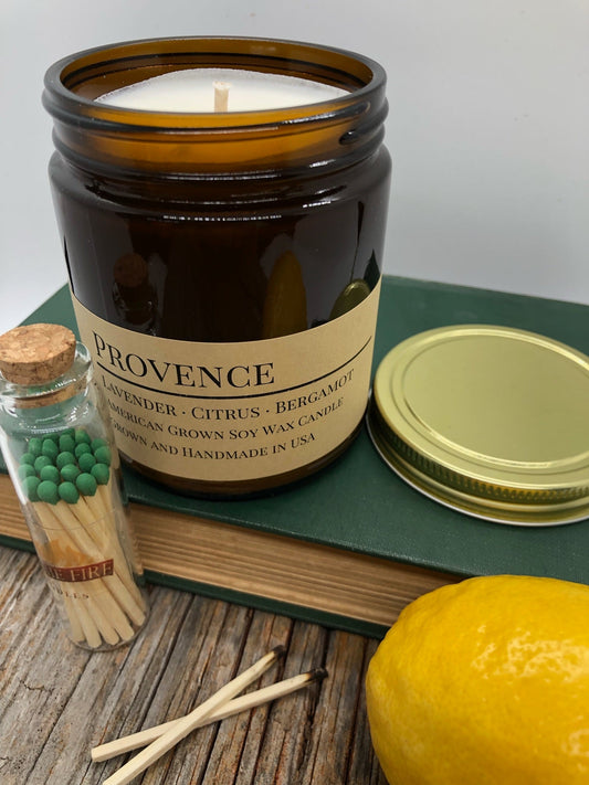 Provence Soy Candle | 9 oz Amber Apothecary Jar