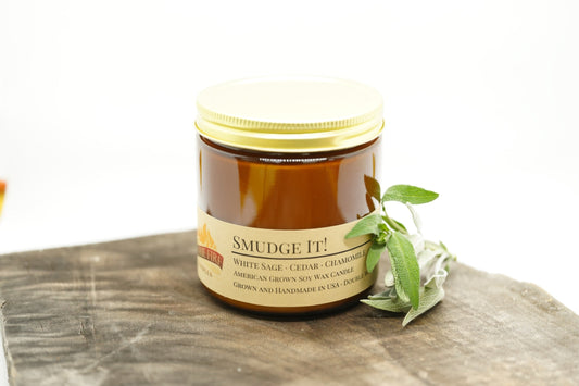 Smudge It! Soy Candle | 16 oz Double Wick Amber Apothecary Jar