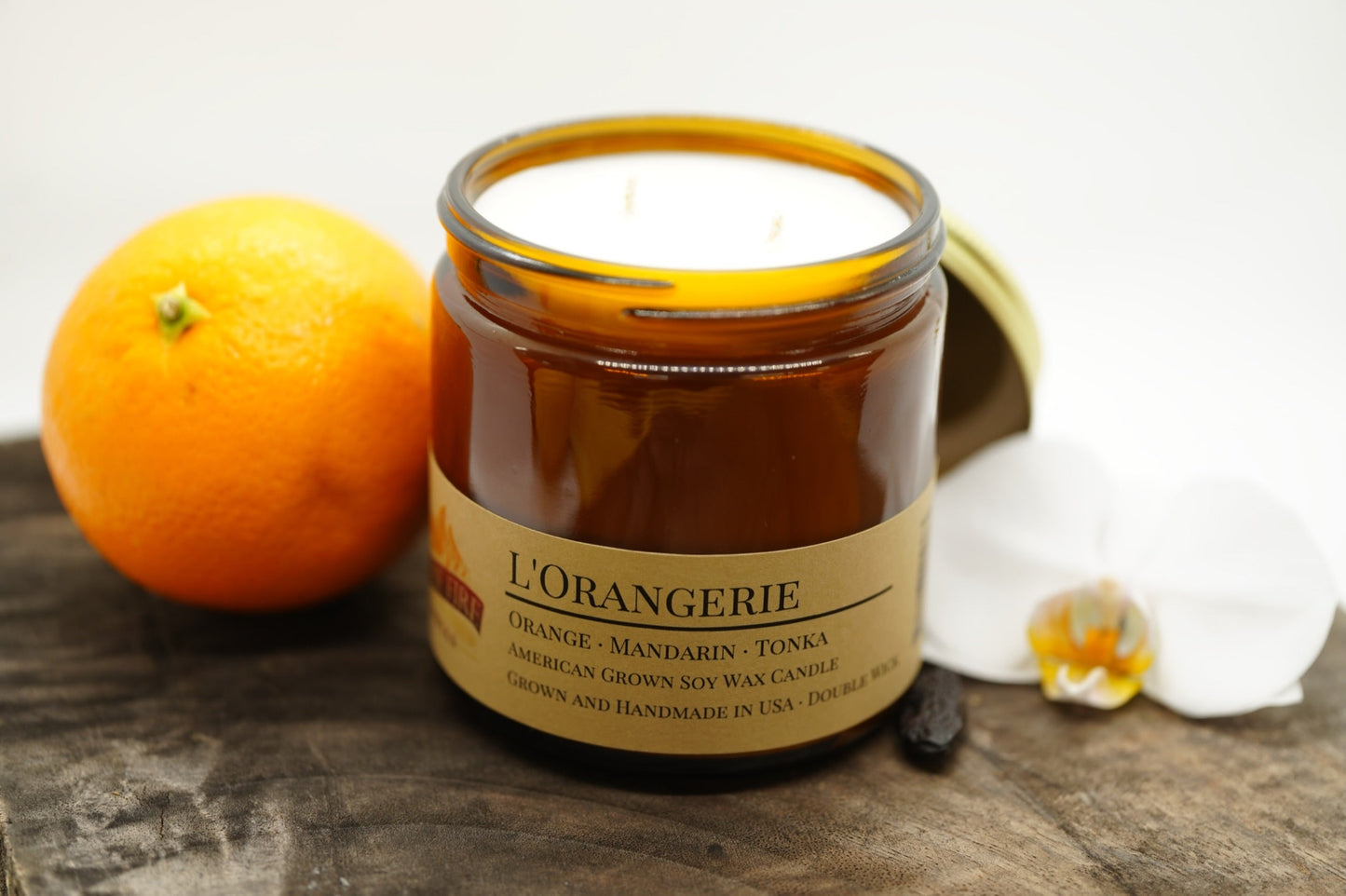 L'Orangerie Soy Candle | 16 oz Double Wick Amber Apothecary Jar