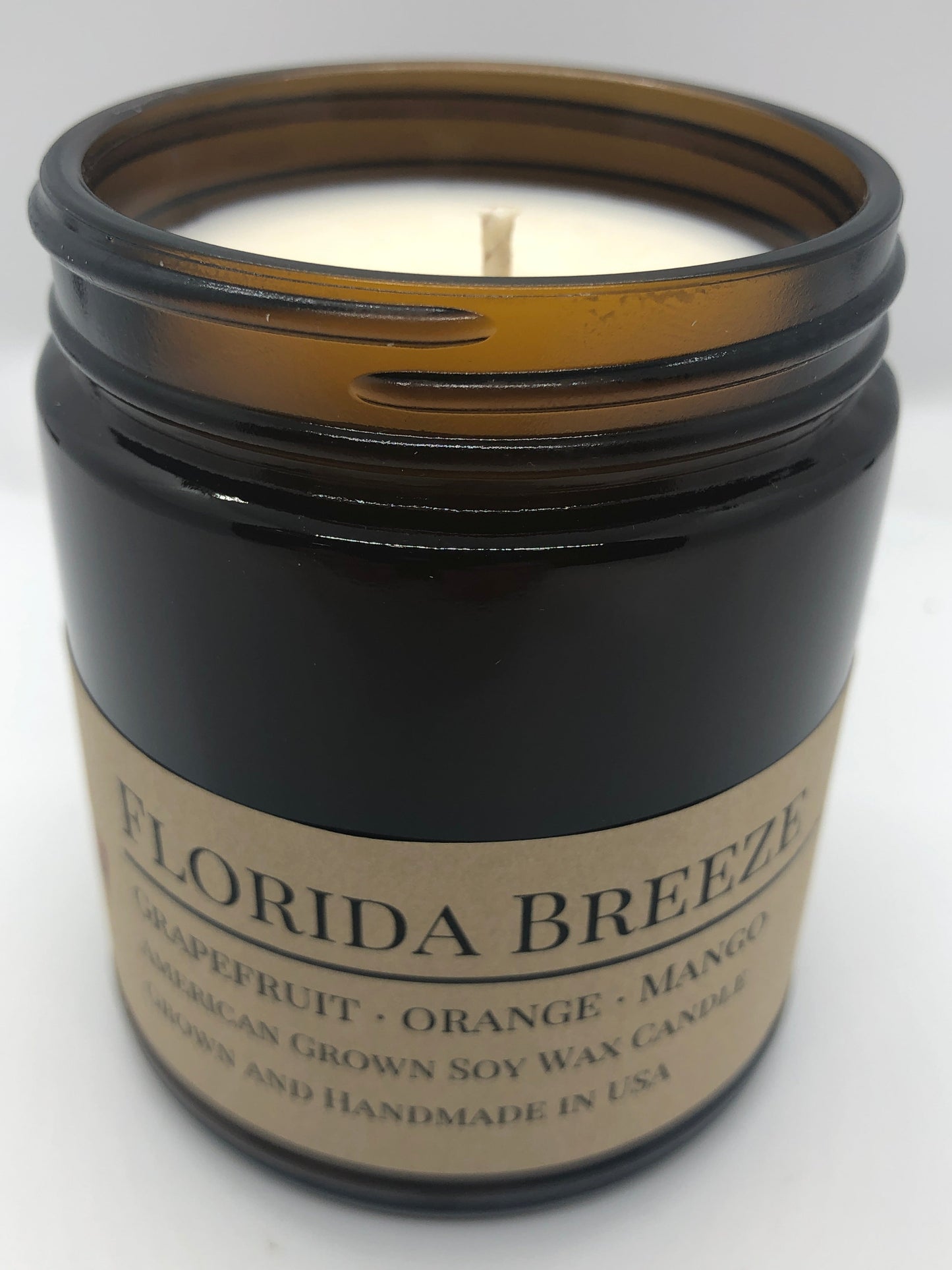 Florida Breeze Soy Candle | 9 oz Amber Apothecary Jar