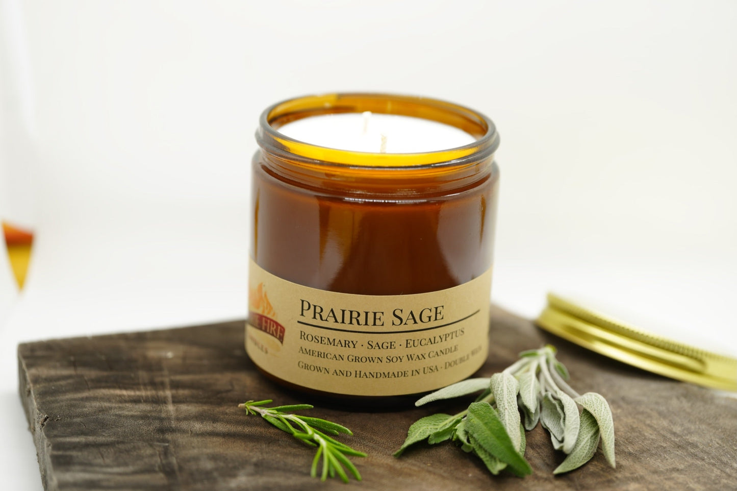 Prairie Sage Soy Candle | 16 oz Double Wick Amber Apothecary Jar