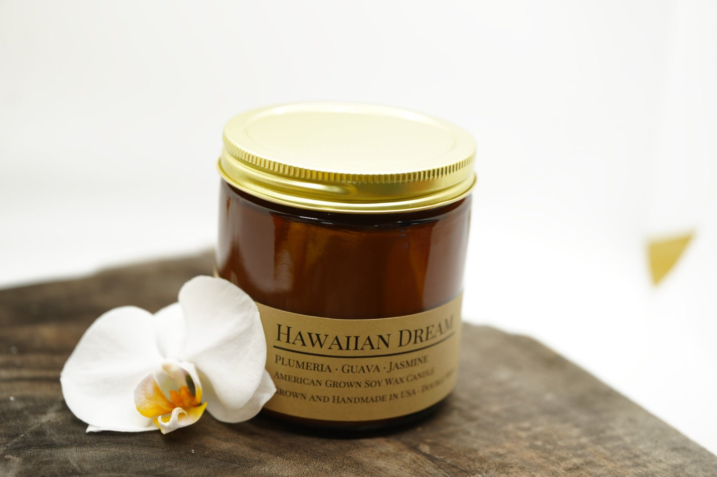 Hawaiian Dream Soy Candle | 16 oz Double Wick Amber Apothecary Jar