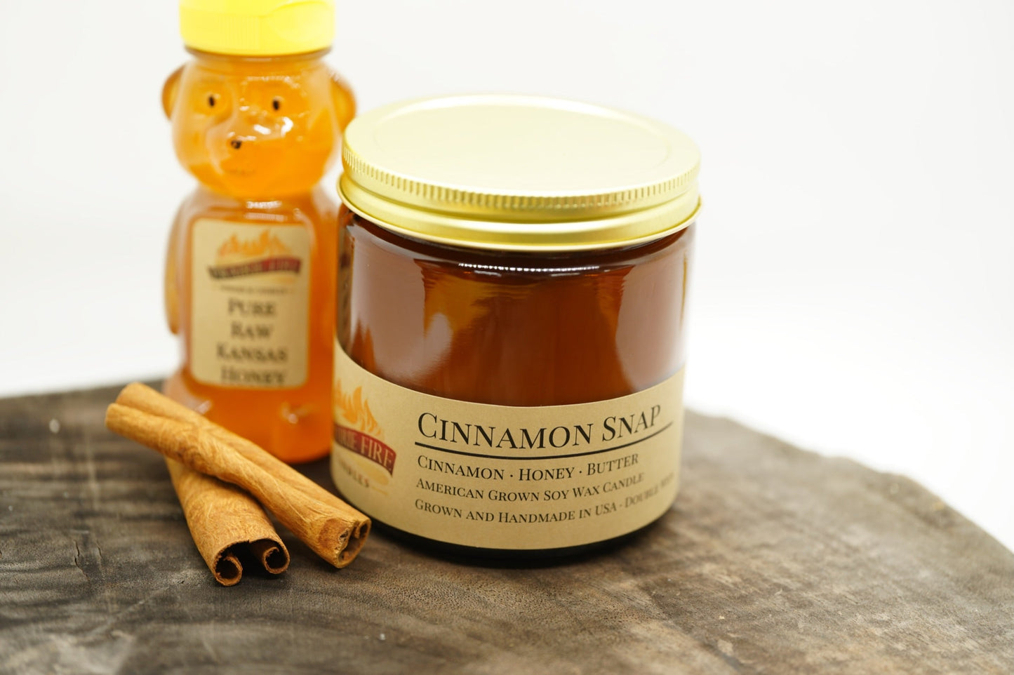 Cinnamon Snap Soy Candle | 16 oz Double Wick Amber Apothecary Jar