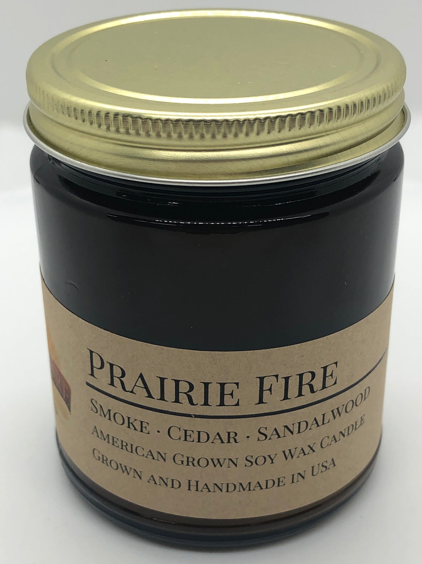 Prairie Fire Soy Candle | 9 oz Amber Apothecary Jar