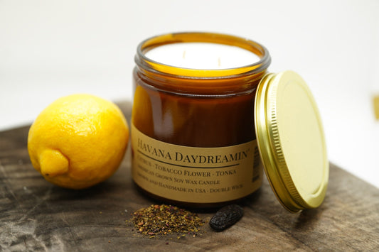 Havana Daydreamin' Soy Candle | 16 oz Double Wick Amber Apothecary Jar