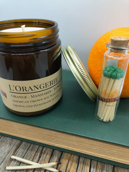L'Orangerie Soy Candle | 9 oz Amber Apothecary Jar