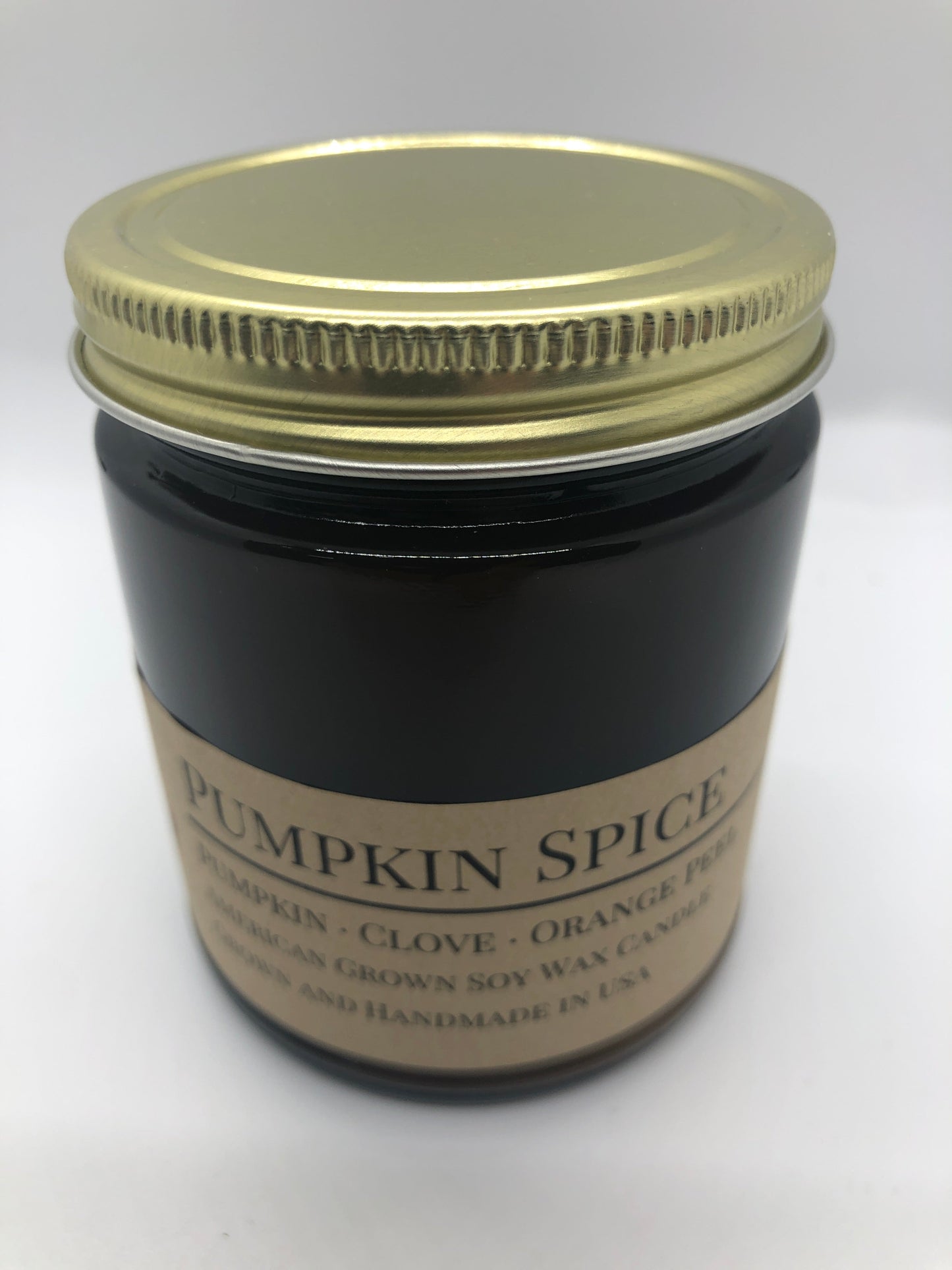Pumpkin Spice Soy Candle | 9 oz Amber Apothecary Jar