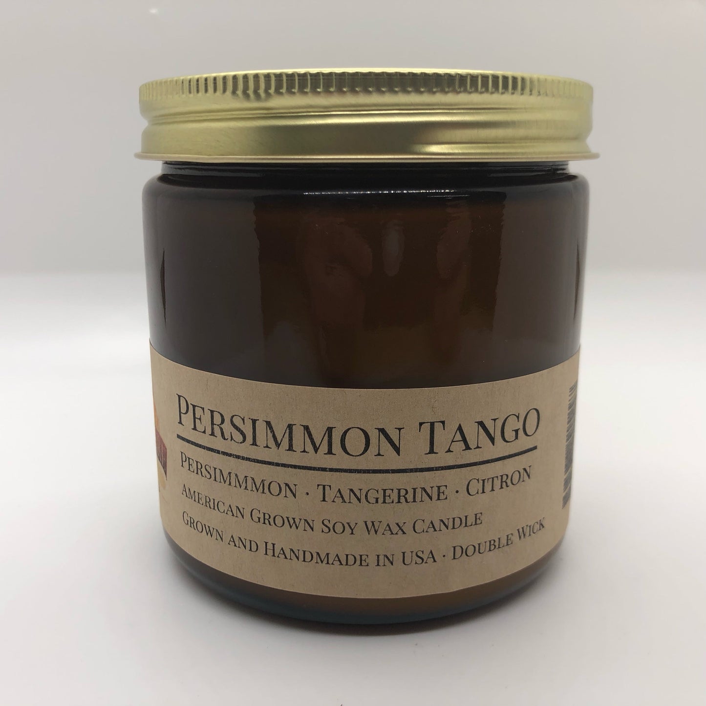 Persimmon Tango Soy Candle | 16 oz Double Wick Amber Apothecary Jar