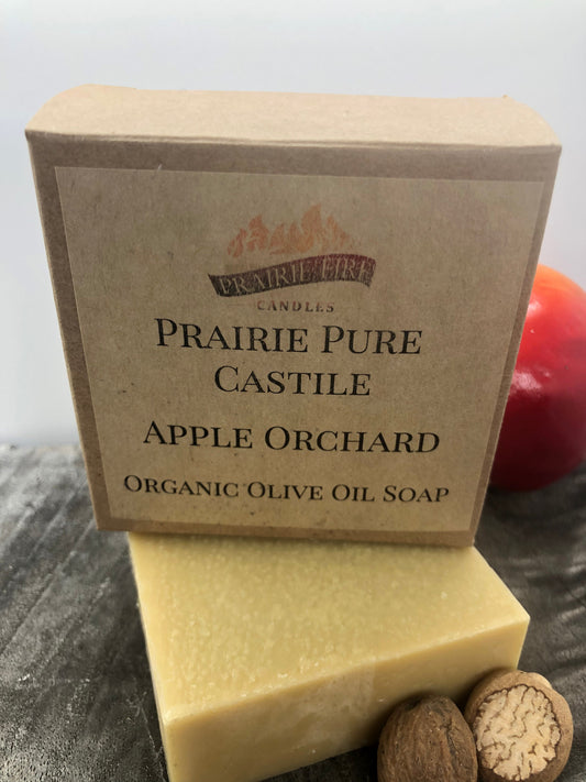 Apple Orchard Real Castile Organic Olive Oil Soap for Sensitive Skin - Dye Free - 100% Certified Organic Extra Virgin Olive Oil