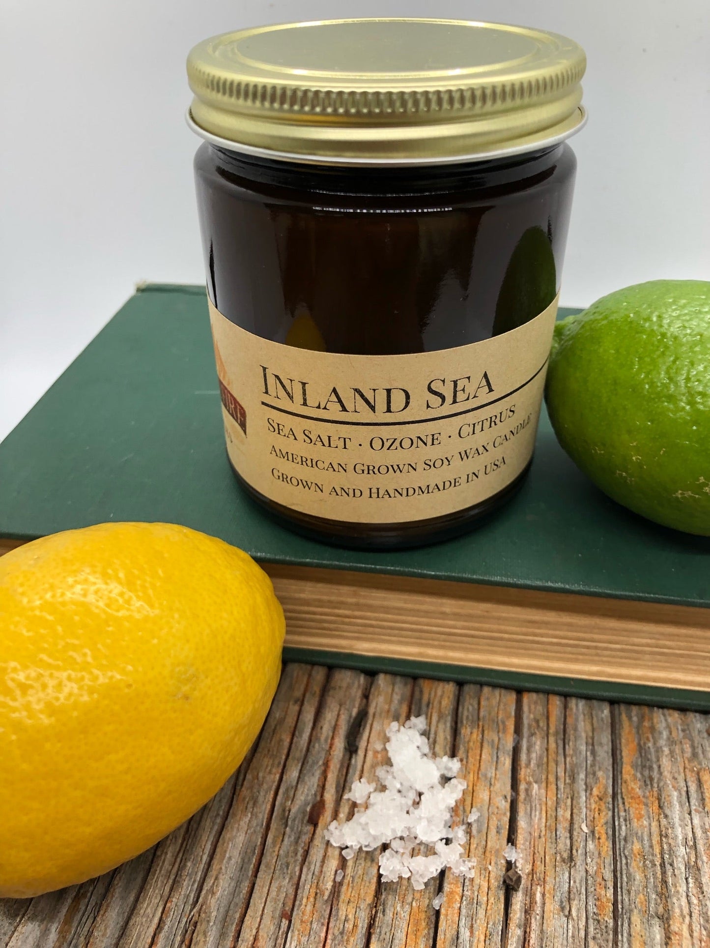 Inland Sea Soy Candle | 9 oz Amber Apothecary Jar