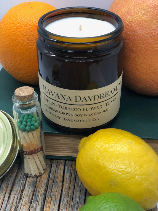 Havana Daydreamin' Soy Candle | 9 oz Amber Apothecary Jar