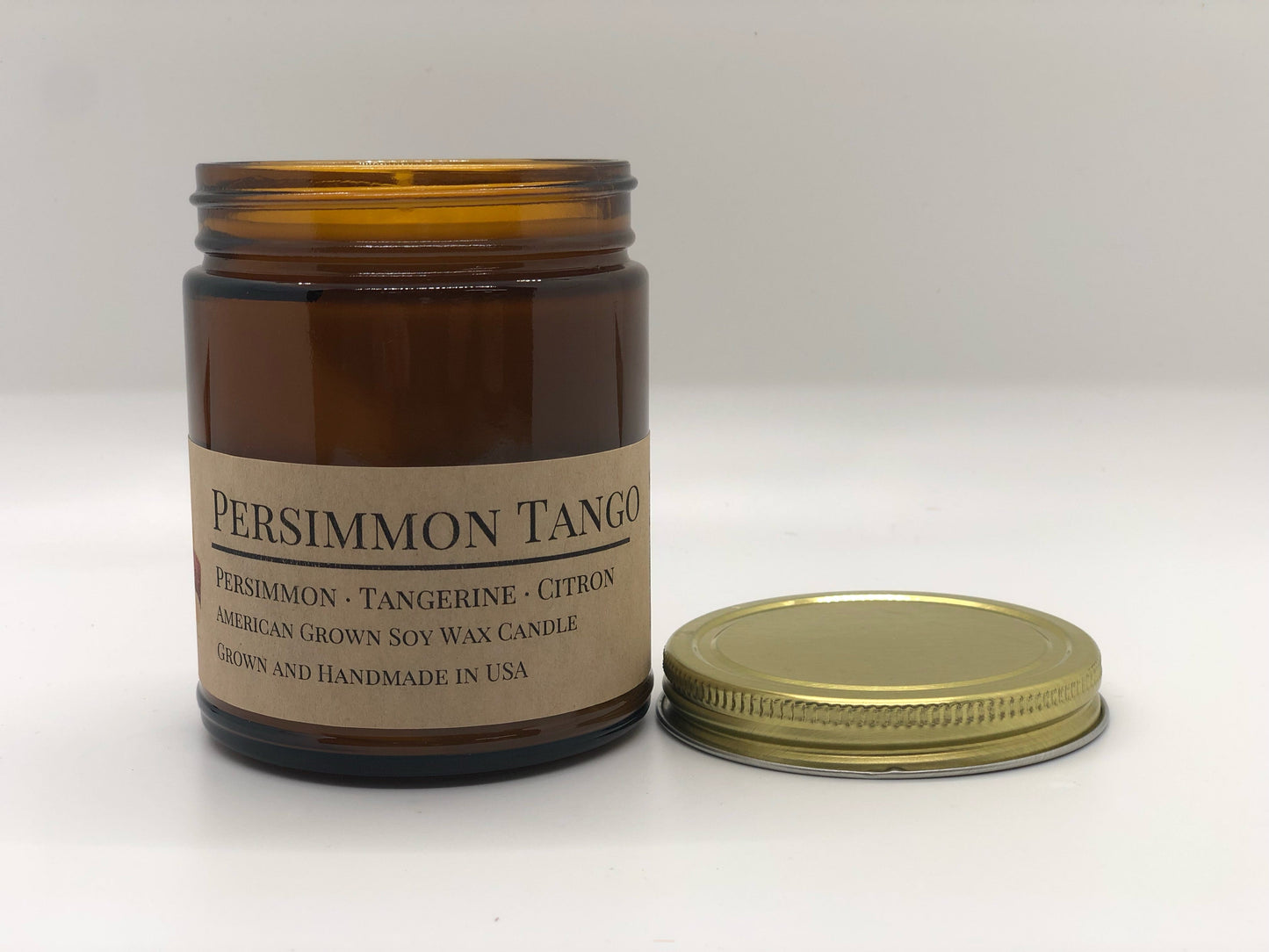 Persimmon Tango Soy Candle | 9 oz Amber Apothecary Jar