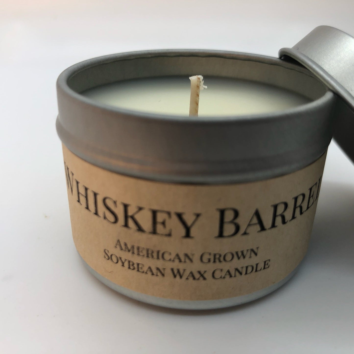 Whiskey Barrel Soy Candle | 2 oz Travel Tin