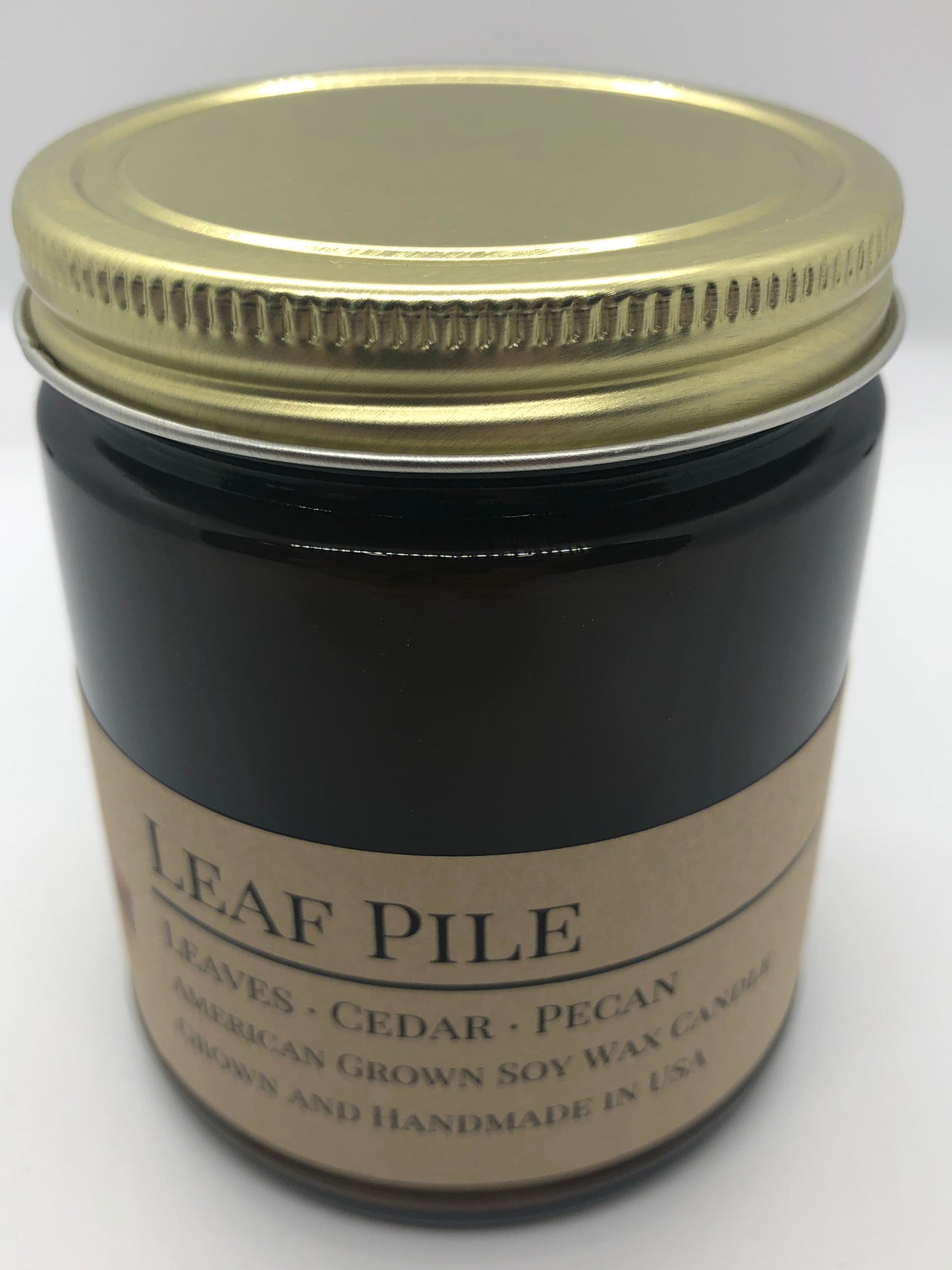 Leaf Pile Soy Candle | 9 oz Amber Apothecary Jar